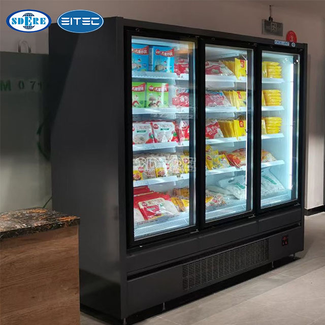 DDB Supermarket Refrigerator Glass Door Display Cabinet Freezer