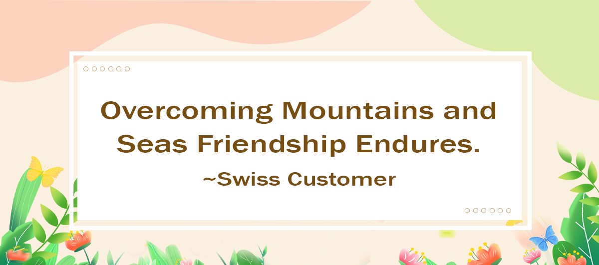 Crossing Mountains And Seas ~ Swiss Customer
